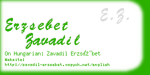 erzsebet zavadil business card